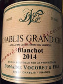 威克赫父子酒莊布朗雪（夏布利特級園）干白葡萄酒(Domaine Vocoret et Fils Blanchot, Chablis Grand Cru, France)