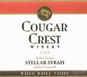 美洲獅酒莊西拉干紅葡萄酒(Cougar Crest Winery Estate Syrah, Walla Walla Valley, USA)