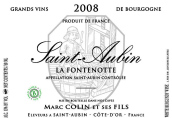 馬克·柯林父子酒莊豐唐奧特（圣歐班村莊級）白葡萄酒(Domaine Marc Colin et Fils La Fontenotte, Saint-Aubin, France)