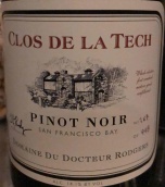 泰克酒莊羅杰斯博士黑皮諾紅葡萄酒(Clos de la Tech Domaine du Docteur Rodgers Pinot Noir, San Francisco Bay, USA)