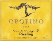 奧羅菲諾思庫園雷司令半甜白葡萄酒(Orofino Vineyards Scout Vineyard Riesling, Similkameen Valley, Canada)