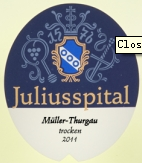 猶麗葉米勒?qǐng)D高干白葡萄酒(Juliusspital Muller-Thurgau QbA Trocken, Franken, Germany)