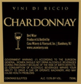 卡瓦維尼底里奇奧霞多麗干白葡萄酒(Cava Winery & Vineyard Vini di Riccio Chardonnay, New Jersey, USA)