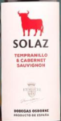 奧斯本酒莊蘇拉丹魄-赤霞珠干紅葡萄酒(Osborne Solaz Tempranillo Cabernet Sauvignon, Castilla La Mancha, Spain)