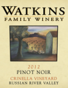 沃特金斯家族克里內拉園黑皮諾干紅葡萄酒(Watkins Family Winery Crinella Vineyard Pinot Noir, Russian River Valley, USA)