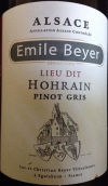 愛彌拜爾莊園高丘灰皮諾干白葡萄酒(Domaine Emile Beyer Pinot Gris Lieu Dit Hohrain, Alsace, France)