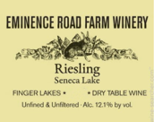 卓越之路酒莊雷司令干白葡萄酒(Eminence Road Farm Winery Riesling, Seneca Lake, USA)