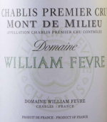 威廉·費爾酒莊美利山（夏布利一級園）干白葡萄酒(Domaine William Fevre Mont de Milieu, Chablis 1er Cru, France)