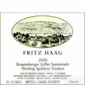 海格布朗伯哲朱弗园雷司令迟摘白葡萄酒(Fritz Haag Brauneberger Juffer Riesling Spatlese, Mosel, Germany)