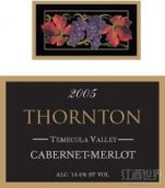 桑頓酒莊赤霞珠-梅洛干紅葡萄酒(Thornton Winery Cabernet Sauvignon - Merlot, Temecula Valley, USA)