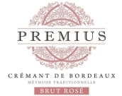 依夫莫酒業(yè)集團(tuán)普萊密斯極干型桃紅起泡酒(Yvon Mau Premius Cremant de Bordeaux Brut Rose, France)