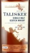 泰斯卡25年蘇格蘭單一麥芽威士忌(Talisker Aged 25 Years Single Malt Scotch Whisky, Isle of Skye, UK)