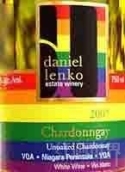 丹尼爾非木桶陳釀霞多麗干白葡萄酒(Daniel Lenko Estate Winery Unoaked Chardonngay, Niagara Peninsula, Canada)