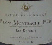 芭比莉酒莊雷夫（普里尼-蒙哈榭一級(jí)園）白葡萄酒(Domaine Bachelet-Monnot Les Referts, Puligny-Montrachet Premier Cru, France)