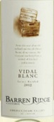 荒嶺威代爾干白葡萄酒(Barren Ridge Vidal Blanc, Virginia, USA)