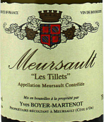博伊爾-馬蒂露酒莊泰勒特釀（默爾索村）白葡萄酒(Yves Boyer-Martenot Les Tillets Cuvee Unique, Meursault, France)