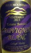 藍峰長相思白葡萄酒(Blue Mountain Vineyards Sauvignon Blanc, Lehigh Valley, USA)