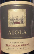 艾尤拉坎切洛珍藏基安帝干紅葡萄酒(Fattoria della Aiola Cancello Rosso Chianti Classico Riserva DOCG, Tuscany, Italy)