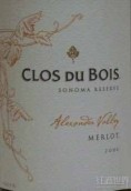 宝林酒堡索诺玛珍藏梅洛干红葡萄酒(Clos du Bois Sonoma Reserve Merlot, Alexander Valley, USA)