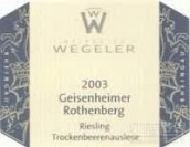 Weinguter Geheimrat J. Wegeler Geisenheimer Rothenberg Riesling Trockenbeerenauslese, Rheingau, Germany