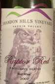 布蘭登山猛禽干紅葡萄酒(Brandon Hills Raptor Red, California, USA)