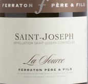 菲拉顿父子酒庄索尔斯白葡萄酒(Ferraton Pere et Fils La Source Blanc, Saint-Joseph, France)