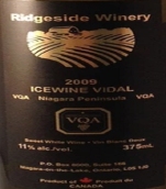 瑞芝塞德酒莊威代爾冰酒(Ridgeside Winery Vidal Icewine, The Niagara Peninsula, Canada)