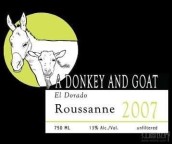 驢子與山羊瑚珊干白葡萄酒(A Donkey and Goat Roussanne, El Dorado, USA)