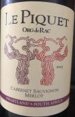 奧格拉克匹克特赤霞珠-梅洛紅葡萄酒(Org de Rac Le Piquet Cabernet Sauvignon Merlot, Swartland, South Africa)