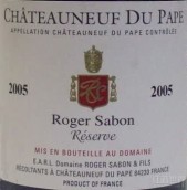 沙邦酒莊教皇新堡珍藏紅葡萄酒(Roger Sabon Reserve, Chateauneuf-Du-Pape, France)