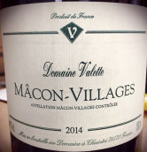 瓦萊特酒莊馬孔村白葡萄酒(Domaine Valette Macon-Villages, Maconnais, France)