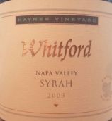 華福海恩斯園西拉紅葡萄酒(Whitford Haynes Vineyard Syrah, Napa Valley, USA)