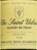 鴻布列什酒莊圣烏班園雷司令白葡萄酒(Domaine Zind-Humbrecht Rangen de Thann Clos Saint Urbain Riesling, Alsace Grand Cru, France)