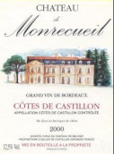 夢萊克爾酒莊紅葡萄酒(Chateau de Monrecueil, Cotes de Castillon, France)