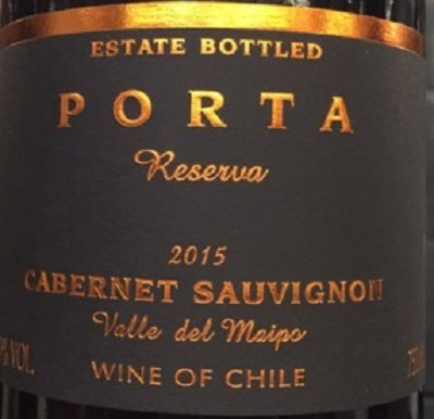 porta reserva cabernet sauvignon, maipo valley, chile