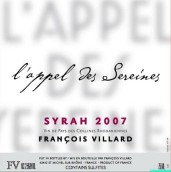 維納酒莊塞雷爾之聲西拉紅葡萄酒(Francois Villard L'Appel des Sereines Syrah, IGP Collines Rhodaniennes, France)