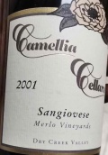 卡米拉酒莊桑嬌維塞紅葡萄酒(Camellia Cellars Merlo Vineyard Sangiovese, Dry Creek Valley, USA)