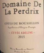 松雞酒莊艾德琳混釀紅葡萄酒(Domaine de la Perdrix Cuvee Adeline Red, Cotes du Roussillon, France)