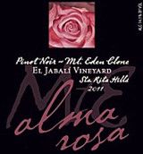 阿爾瑪羅莎酒莊賈巴利園系列黑皮諾干紅葡萄酒(Alma Rosa El Jabali Vineyard Mt. Eden Clone Pinot Noir, Sta Rita Hills, USA)