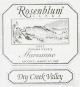 羅森布拉姆干溪谷瑪珊干白葡萄酒(Rosenblum Cellars Dry Creek Valley Marsanne, Sonoma County, USA)