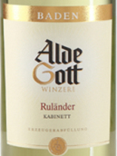 阿爾德·戈特灰皮諾小房白葡萄酒(Alde Gott Rulander Kabinett, Baden, Germany)