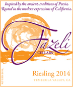 法澤利雷司令干白葡萄酒(Fazeli Cellars Riesling, Temecula Valley, USA)