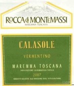 蒙特馬西酒莊卡拉索爾維蒙蒂諾白葡萄酒(Rocca di Montemassi Calasole Vermentino Maremma Toscana, Tuscany, Italy)