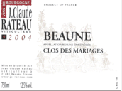 雷圖酒莊克洛瑪利亞紅葡萄酒(Jean Claude Rateau Beaune Clos des Mariages, Burgundy, France)