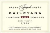 百利亞納特級(jí)火峰西拉干紅葡萄酒(Baileyana Grand Firepeak Cuvee Syrah, Edna Valley, USA)