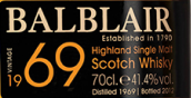 巴布萊爾1969年份蘇格蘭單一麥芽威士忌(Balblair 1969 Vintage Single Malt Scotch Whisky, Highlands, UK)