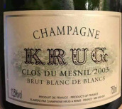 庫克羅曼尼鉆石香檳白中白香檳(Champagne Krug Clos du Mesnil Blanc de Blancs Brut, Champagne, France)