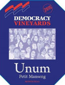 民主合一小滿勝干白葡萄酒(Democracy Vineyards Unum Petit Manseng, Monticello, USA)