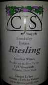 CJS雷司令半干白葡萄酒(CJS Vineyards Semi-Dry Riesling, Finger Lakes, USA)