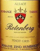 鴻布列什酒莊羅滕伯格園灰皮諾晚收甜白葡萄酒(Domaine Zind-Humbrecht Rotenberg Pinot Gris Vendange Tardive, Alsace, France)